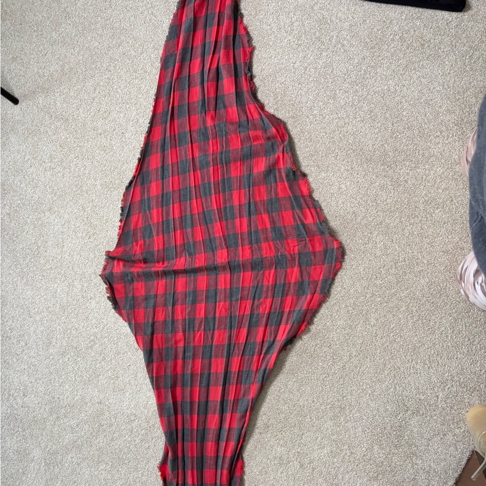GAP Red and Gray Plaid Scarf